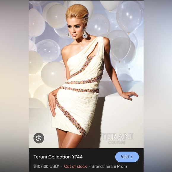 Terani Black short sparkly One-Shoulder Dress - Picture 10 of 10